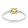 BUY 925 STERLING SILVER NATURAL CITRINE WITH WHITE ZIRCON GEMSTONE CLASSIC RING