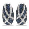 BUY 925 STERLING SILVER NATURAL BLUE SAPPHIRE WITH WHITE ZIRCON GEMSTONE EARRINGS 