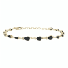 BUY NATURAL BLACK ONYX WITH WHITE ZIRCON GEMSTONE BRACELET 