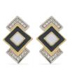 STERLING SILVER WHITE TOPAZ & ENAMEL EARRINGS – BULK JEWELRY SUPPLIER | JEWELPIN