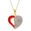 BUY STERLING SILVER AFRICAN WHITE TOPAZ GEMSTONE HEART DESIGN ENAMEL PENDANT 