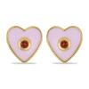 BUY 925 SILVER NATURAL GARNET GEMSTONE HEART DESIGN ENAMEL EARRINGS 