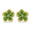 JEWELPIN WHOLESALE PERIDOT ENAMEL EARRINGS IN 925 STERLING SILVER