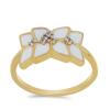 BUY AFRICAN WHITE TOPAZ GEMSTONE ENAMEL RING IN STERLING SILVER 