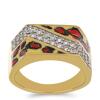 BUY REAL AFRICAN WHITE TOPAZ GEMSTONE ENAMEL RING IN STERLING SILVER 