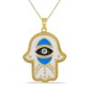 BUY AFRICAN WHITE TOPAZ GEMSTONE ENAMEL PENDANT IN 925 SILVER 