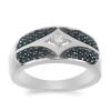 BUY 925 SILVER REAL BLACK SPINAL GEMSTONE CLUSTER RING 