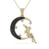 BUY STERLING SILVER BLACK SPINEL FAIRY MOON PENDANT – GOLD PLATED GEMSTONE JEWELRY WHOLESALE | JEWELPIN
