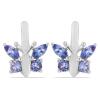 BUY STERLING SILVER NATURAL TANZANITE GEMSTONE BUTTERFLY EARRINGS