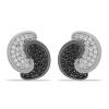 BULK BLACK SPINEL AND WHITE CUBIC ZIRCONIA YIN YANG CLUSTER EARRINGS IN 925 STERLING SILVER – MANUFACTURER & EXPORTER