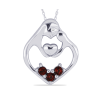 BUY 925 STERLING SILVER NATURAL GARNET GEMSTONE PENDANT – MOTHER & CHILD DESIGN | JEWELPIN