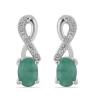 BUY 925 STERLING SILVER EMERALD GEMSTONE EARRINGS