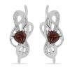 WHOLESALE GARNET GEMSTONE EARRINGS IN 925 STERLING SILVER WITH WHITE TOPAZ ACCENTS