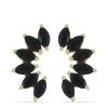 925 STERLING SILVER GOLD PLATED EARRINGS WITH NATURAL BLACK SPINEL GEMSTONES