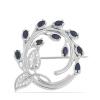 BUY 925 SILVER BROOCH WITH BLUE SAPPHIRE GEMSTONE