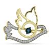BUY 925 SILVER BROOCH WITH BLUE DIAMOND GEMSTONE 