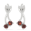 BUY NATURAL GARNET GEMSTONE STERLING SILVER EARRINGS 