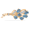 BUY GOLD PLATED FINISH BROOCH WITH SWISS BLUE TOPAZ GEMSTONE