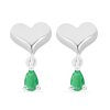 BUY 925 SILVER EMERALD GEMSTONE EARRINGS – RHODIUM PLATED HEART DESIGN | JEWELPIN