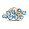BUY BROOCH WITH NATURAL SWISS BLUE TOPAZ GEMSTONE IN GOLD PLATED
