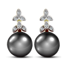 BUY GOLD PLATED FINISH WITH NATURAL BLACK FRESHWATER PEARL GEMSTONE EARRING