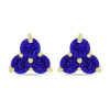 BUY GOLD PLATED FINISH NATURAL BLUE SAPPHIRE GEMSTONE EARRING