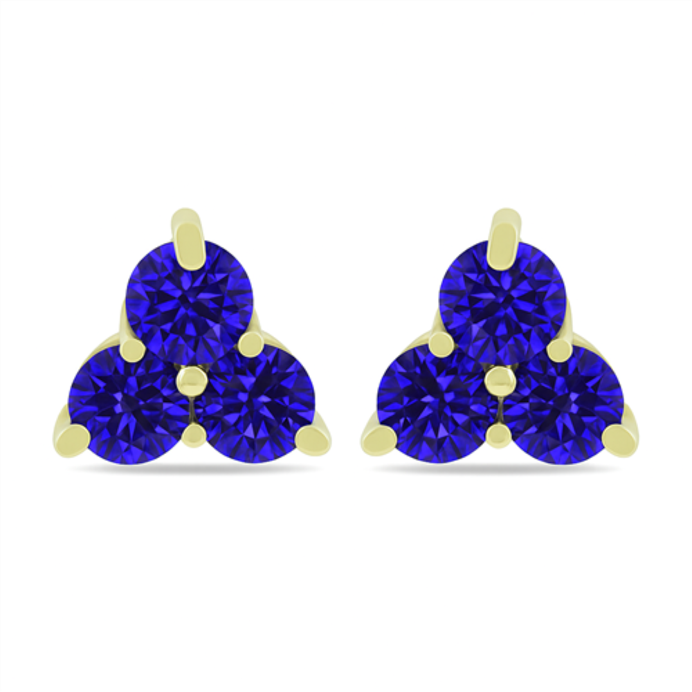 BUY GOLD PLATED FINISH NATURAL BLUE SAPPHIRE GEMSTONE EARRING