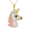 BUY 925 SILVER ENAMEL WITH BLACK SPINAL GEMSTONE UNICORN PENDANT