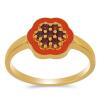 GARNET ENAMEL FLOWER RING IN 925 STERLING SILVER | WHOLESALE JEWELRY MANUFACTURER USA