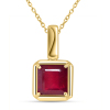 BUY SINGLE STONE 14K GOLD PENDANT WITH GLASS FILLED RUBY GEMSTONE 