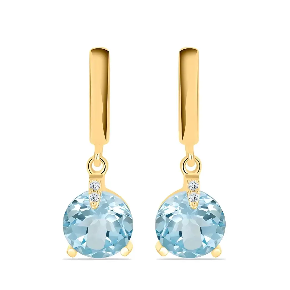 BUY SKY BLUE TOPAZ GEMSTONE EARRING IN 14K GOLD 