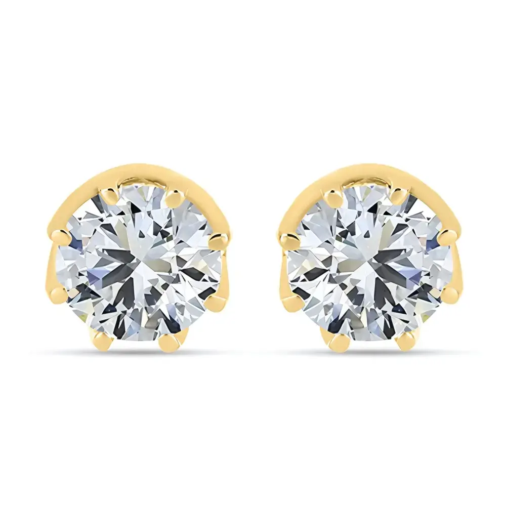 BUY NATURAL WHITE TOPAZ GEMSTONE EARRING IN 14K GOLD