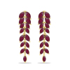 BUY 14K GOLD WITH RUBY GLASS FILLED GEMSTONE EARRING