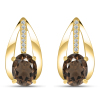 BUY 14K GOLD WITH SMOKY GEMSTONE EARRING