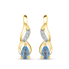 BUY 14K GOLD NATURAL SWISS BLUE TOPAZ GEMSTONE EARRING