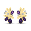 BUY 14K GOLD WITH AFRICAN AMETHYST GEMSTONE EARRING