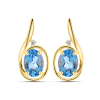 BUY 14K GOLD WITH SWISS BLUE TOPAZ GEMSTONE EARRINGS