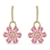 BUY 14K GOLD PINK TOPAZ GEMSTONE FLORAL EARRINGS
