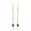 BUY 14K GOLD WITH INDIAN RUBY GEMSTONE DROP EARRING