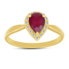 BUY 14K GOLD NATURAL RUBY GEMSTONE HALO RING