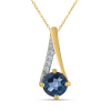 BUY 14K GOLD WITH LONDON BLU TOPAZ GEMSTONE PENDANT