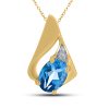 BUY NATURAL LONDON BLUE TOPAZ GEMSTONE PENDANT WITH 14K GOLD 
