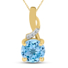 BUY 14K GOLD WITH SWISS BLUE TOPAZ GEMSTONE PENDANT