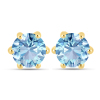 BUY 14K GOLD WITH AQUAMARINE SINGLE STONE STUD EARRING