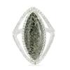 BUY 925 SILVER NATURAL BLACK CORAL GEMSTONE BIG STONE RING