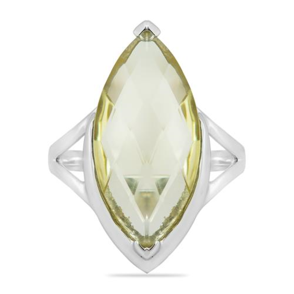 BUY STERLING SILVER NATURAL LEMON TOPAZ GEMSTONE BIG STONE RING