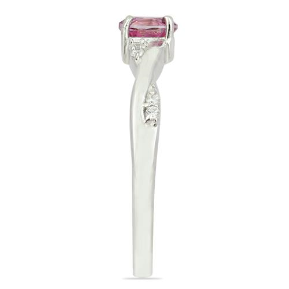 BUY GENUINE PINK TOPAZ GEMSTONE CLASSIC RING IN STERLING SILVER