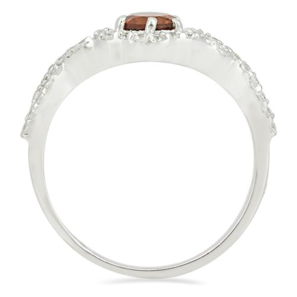 BUY NATURAL MADEIRA CITRINE GEMSTONE HALO RING IN 925 SILVER