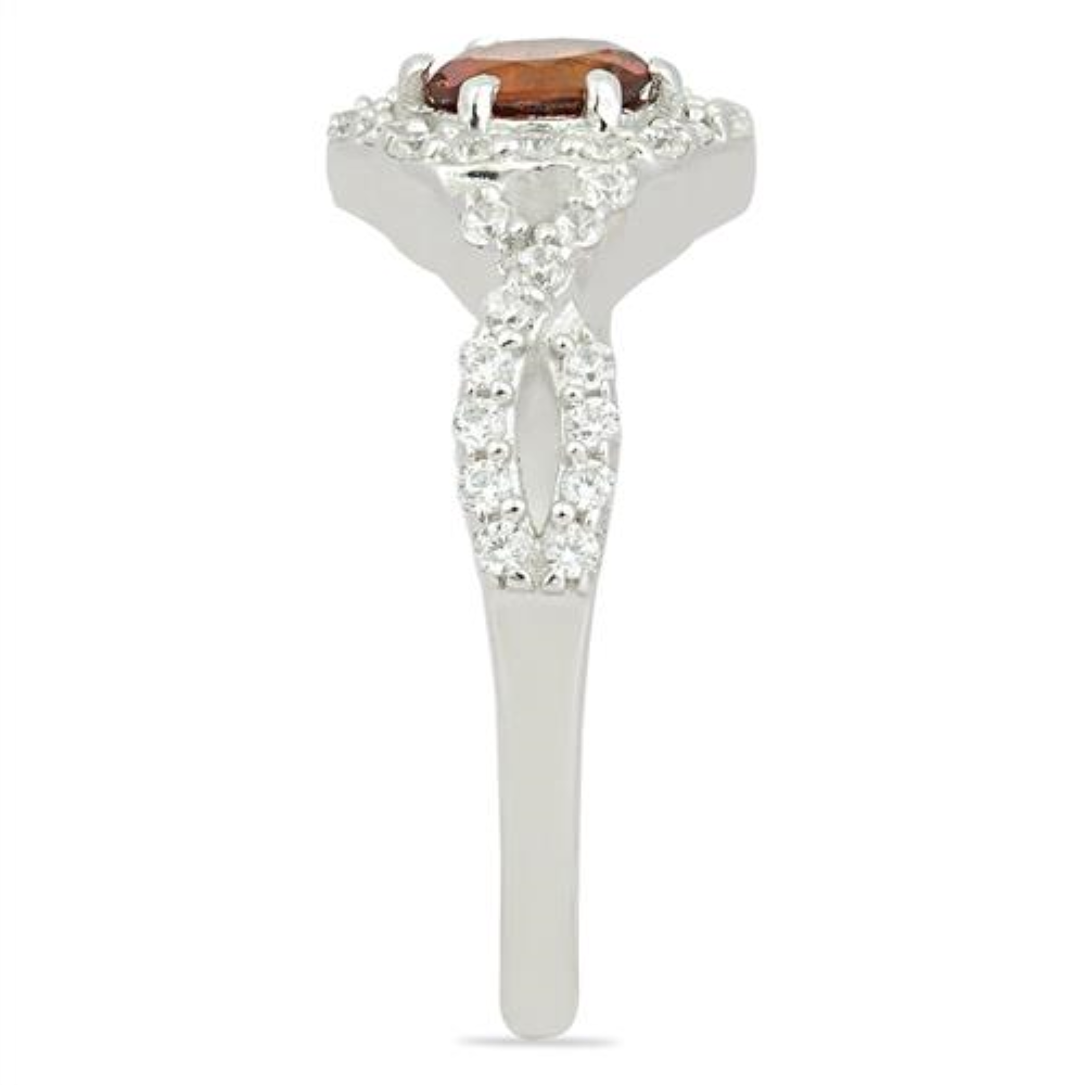 BUY NATURAL MADEIRA CITRINE GEMSTONE HALO RING IN 925 SILVER
