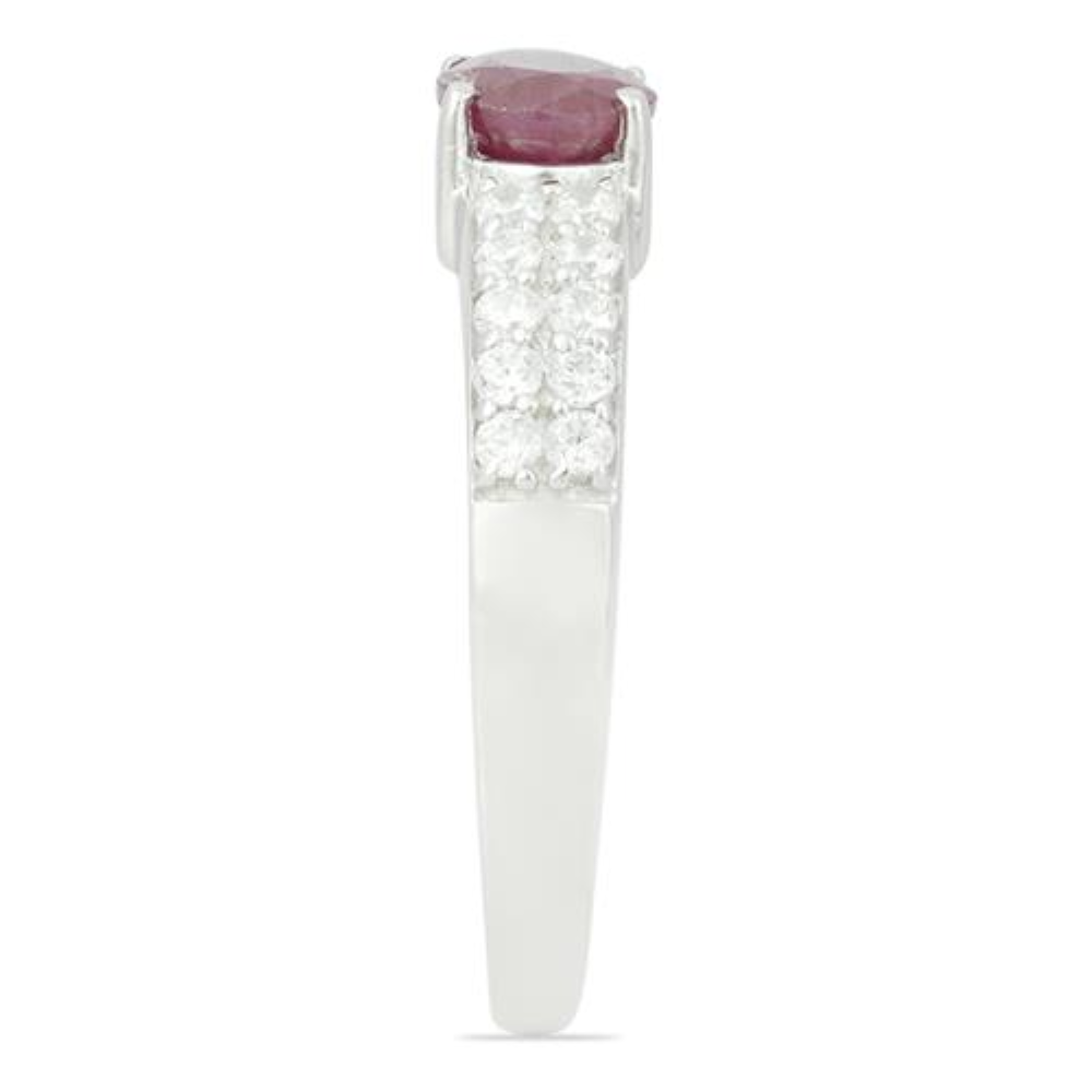 BUY NATURAL RUBY GEMSTONE CLASSIC  RING IN 925 SILVER